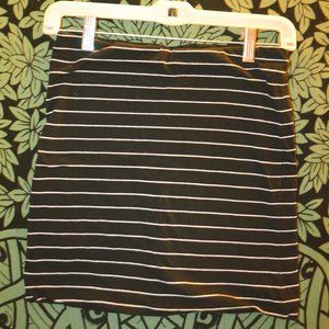 H&M Black and White Striped Bodycon Mini Skirt